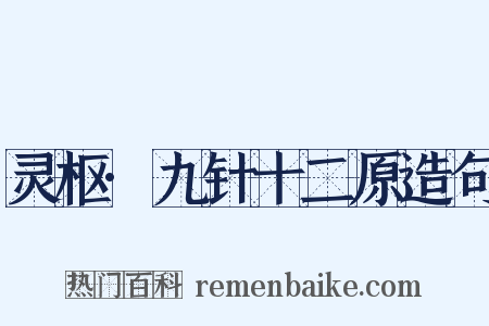 灵枢·九针十二原造句是什么意思的图片